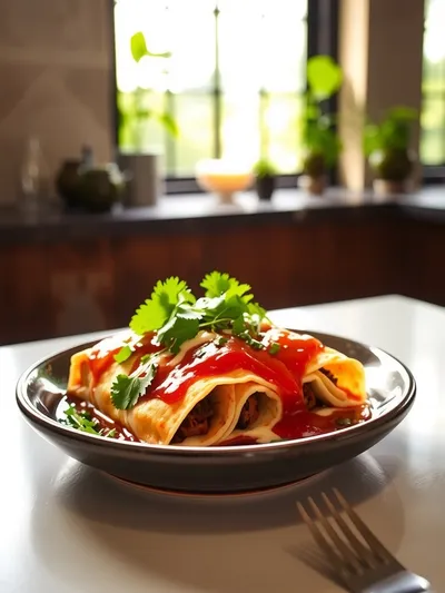 5-Ingredient Beef Enchiladas - cooking process