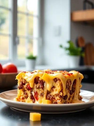 Beef Sausage Egg and Cheese Breakfast Casserole