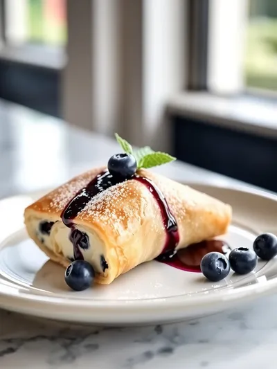 Blueberry Cream Cheese Egg Rolls Recipe - cooking process