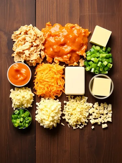 Buffalo Chicken Cheese Bake - ingredients preparation