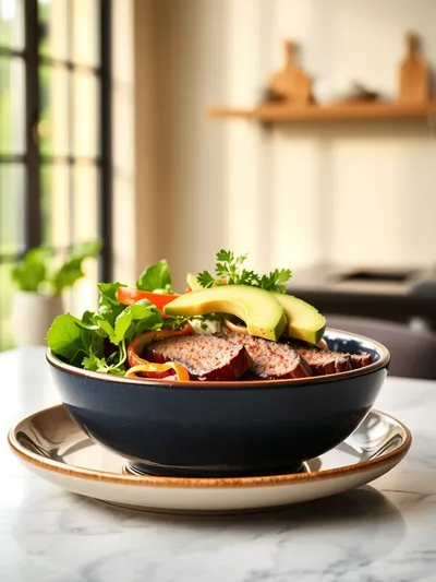 Healthy and Easy Burger Bowls - ready to serve