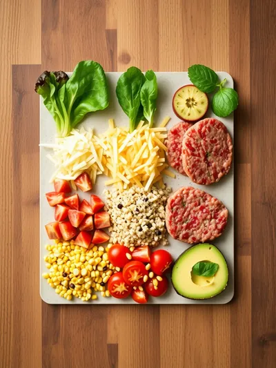 Healthy and Easy Burger Bowls - ingredients preparation