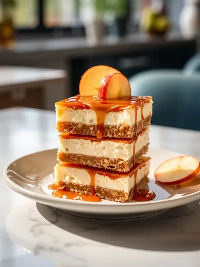 Caramel Apple Cheesecake Bars - cooking process
