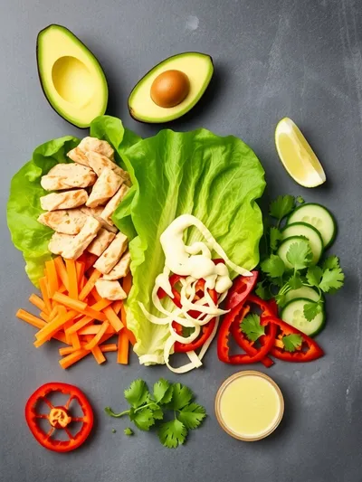 Chicken Avocado Salad Roll Ups - ingredients preparation