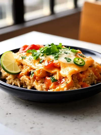 Chicken Enchilada Rice Casserole – Ready in 35 Minutes - ready to serve