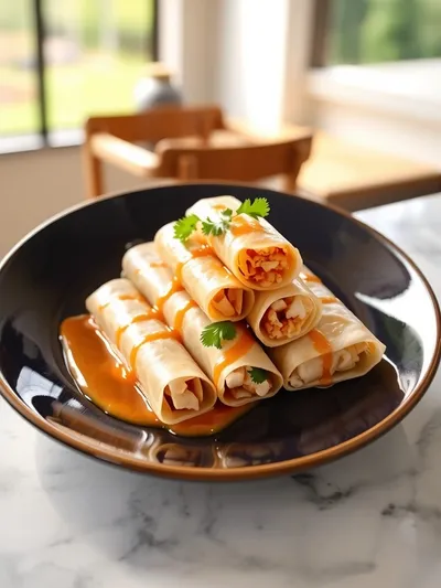 Chicken Paper Rolls - cooking process