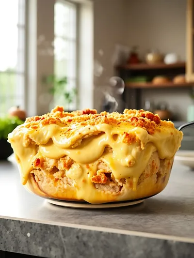 Chicken Turkey Cordon Bleu Casserole