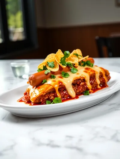 4 Ingredient Chili Cheese Dog Casserole - cooking process