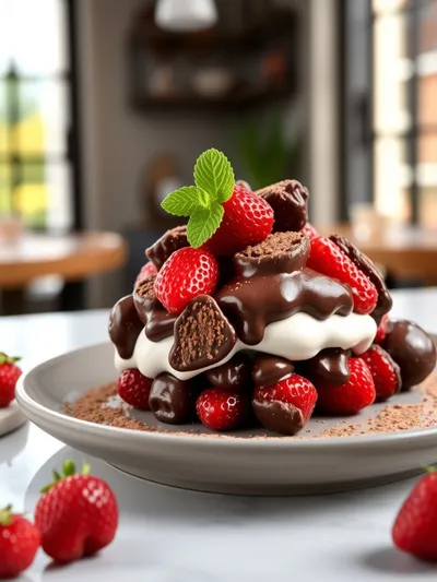 Chocolate Strawberry Yogurt Clusters - ready to serve
