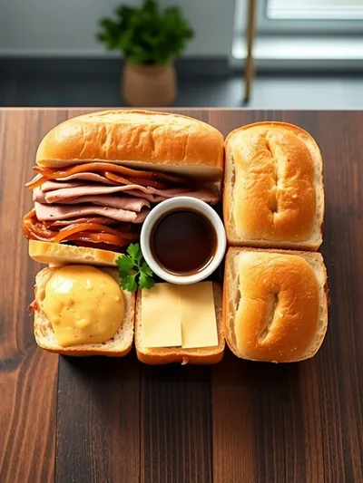 Crockpot French Dip Sandwiches - ingredients preparation