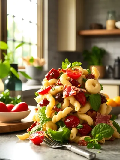 Dill Pickle Turkey Bacon Pasta Salad