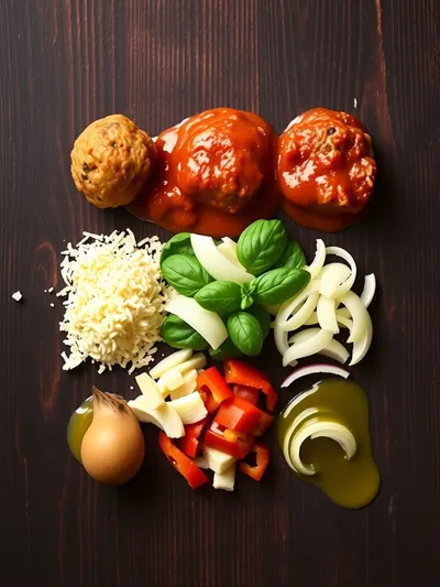 Dump and Bake Meatball Casserole - ingredients preparation
