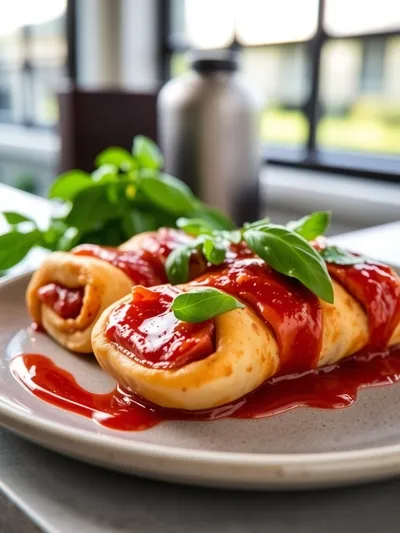 High Protein Beef Pepperoni Pizza Rolls - ready to serve