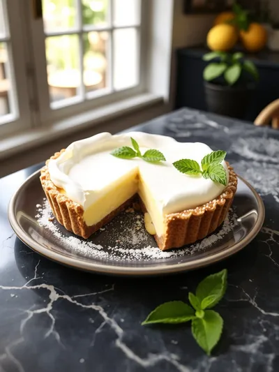 Easy Lemon Cream Pie - ready to serve