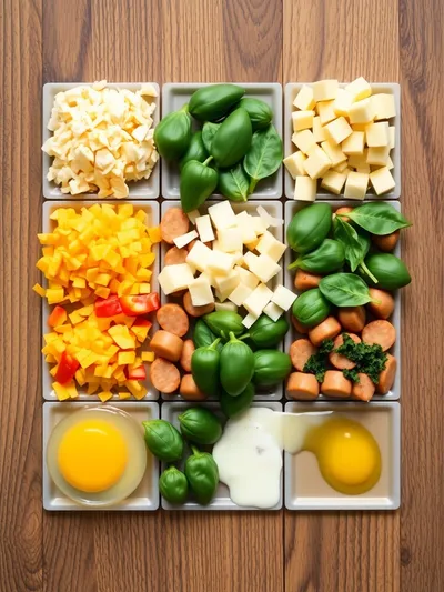Overnight Slow Cooker Breakfast Casserole - ingredients preparation