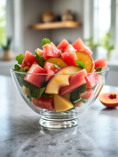 Easy Peach Watermelon Salad