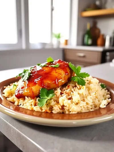 Pineapple Chicken and Rice Recipe - ready to serve
