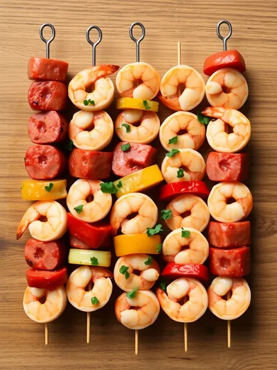 Sausage Shrimp Kabobs – Easy Grilled Skewers - ingredients preparation