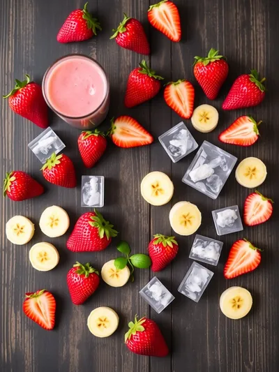 Strawberry Banana Smoothie Recipe - ingredients preparation