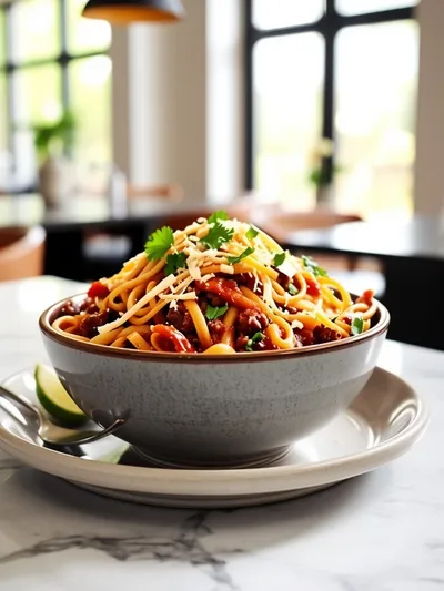 Taco Pasta: Easy One-Pot Dinner - ready to serve