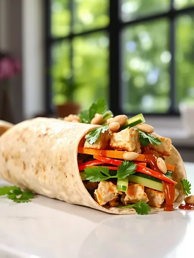 Thai Peanut Chicken Wraps