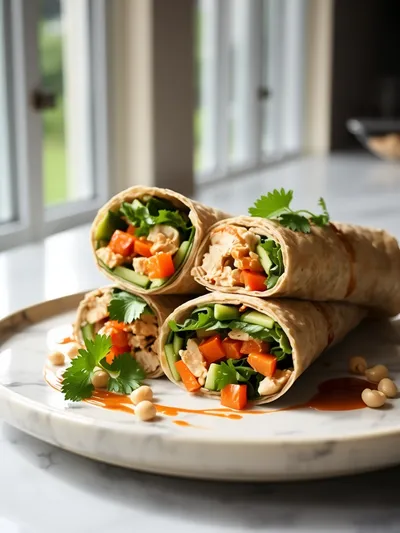 Thai Peanut Chicken Wraps - cooking process