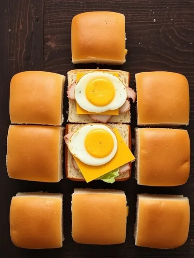Turkey Egg & Cheese Breakfast Sliders - ingredients preparation
